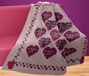 Plum Candy Hearts Pattern Patchwork