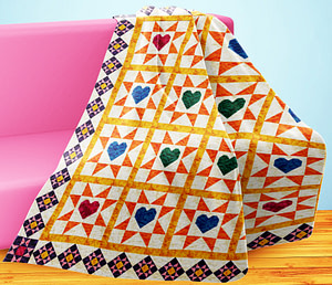 Hearts and Stars Pattern Patchwork